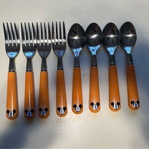 Disney Orange Mickey Mouse Flatware Set